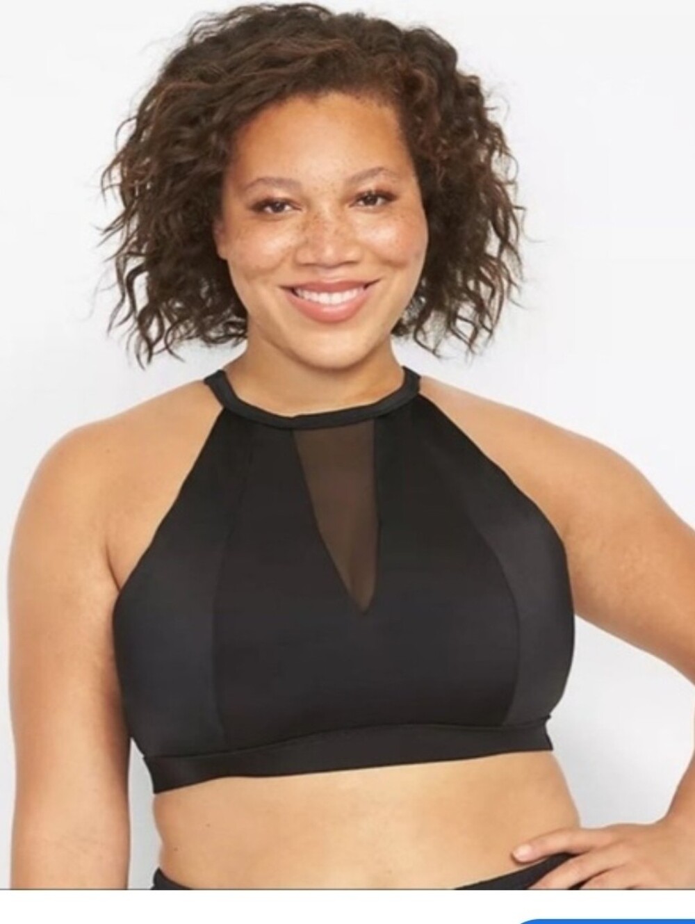 Lane Bryant Cacique black high-neck swim top Size 22